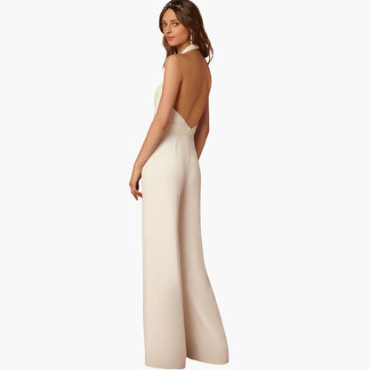 Hadley | Women’s Open Back Halter Neck Wide-Leg Jumpsuit