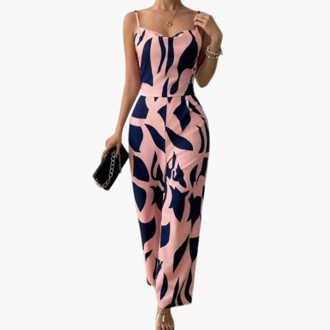 Solenne | Women’s Draped Neck Wide-Leg Jumpsuit