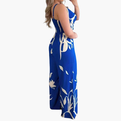 Solenne | Women’s Draped Neck Wide-Leg Jumpsuit