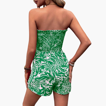 Braelyn | Women’s Strapless Smocked Pocket Romper Jumpsuit