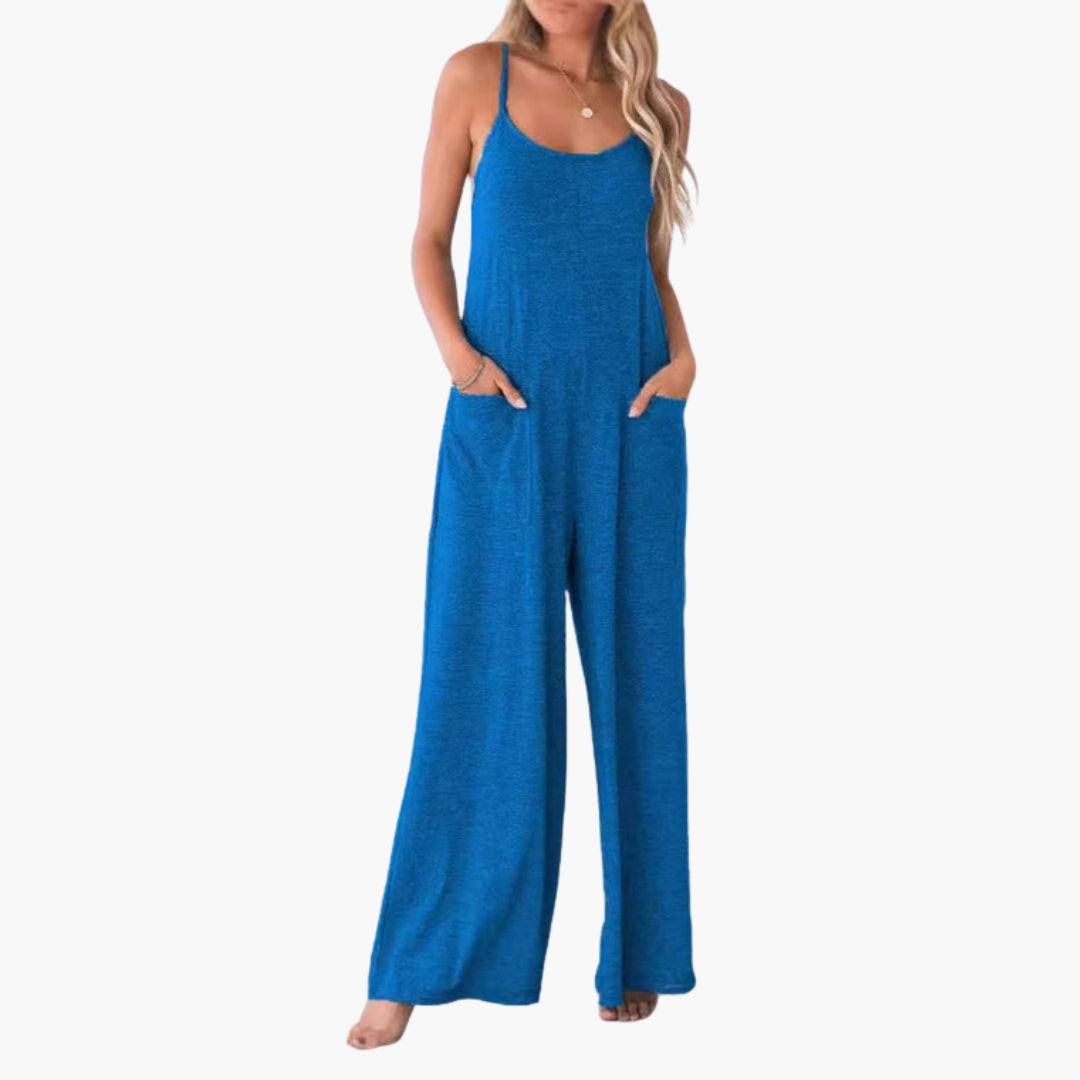 Kinsey | Women’s Spaghetti Strap Pocket Wide-Leg Jumpsuit