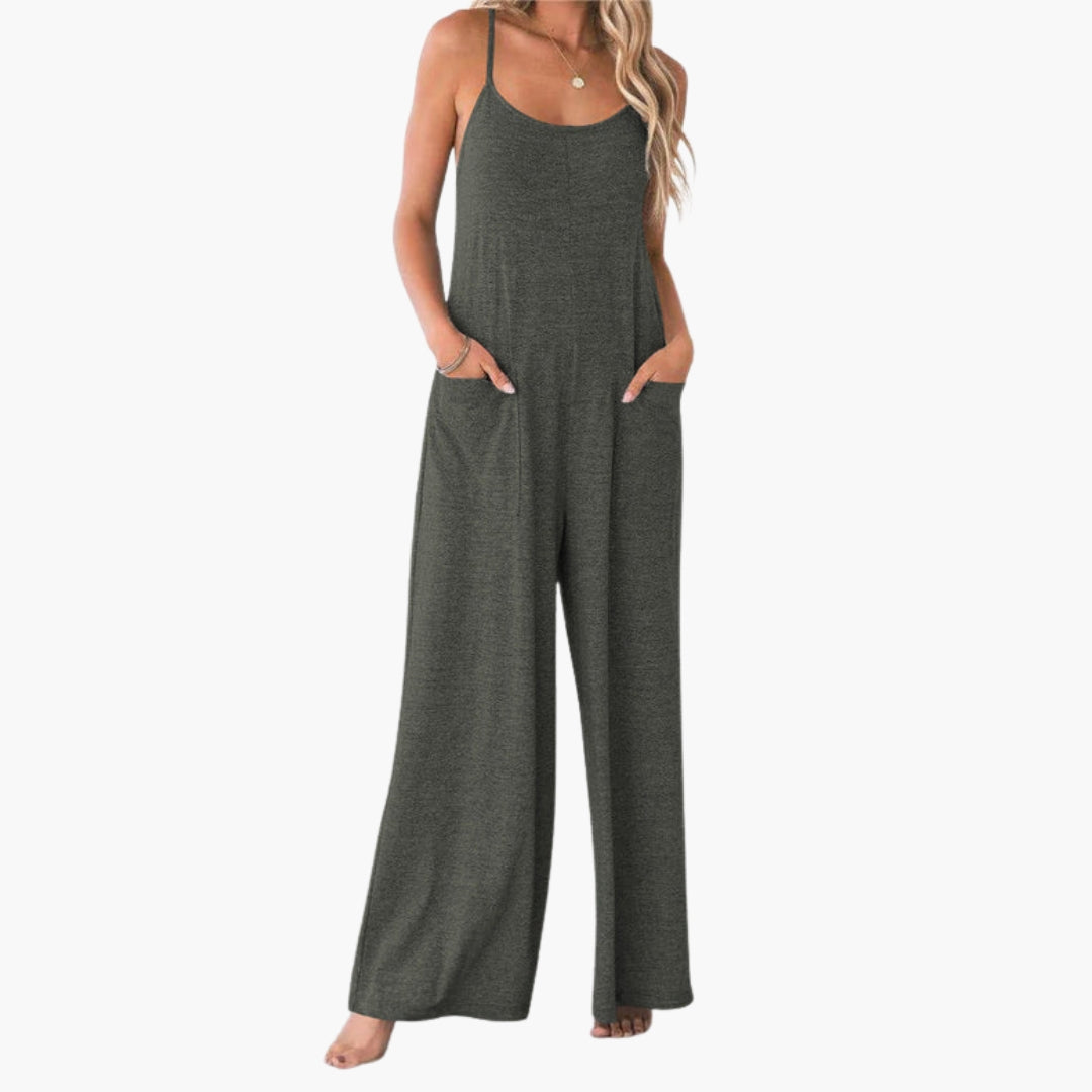 Kinsey | Women’s Spaghetti Strap Pocket Wide-Leg Jumpsuit