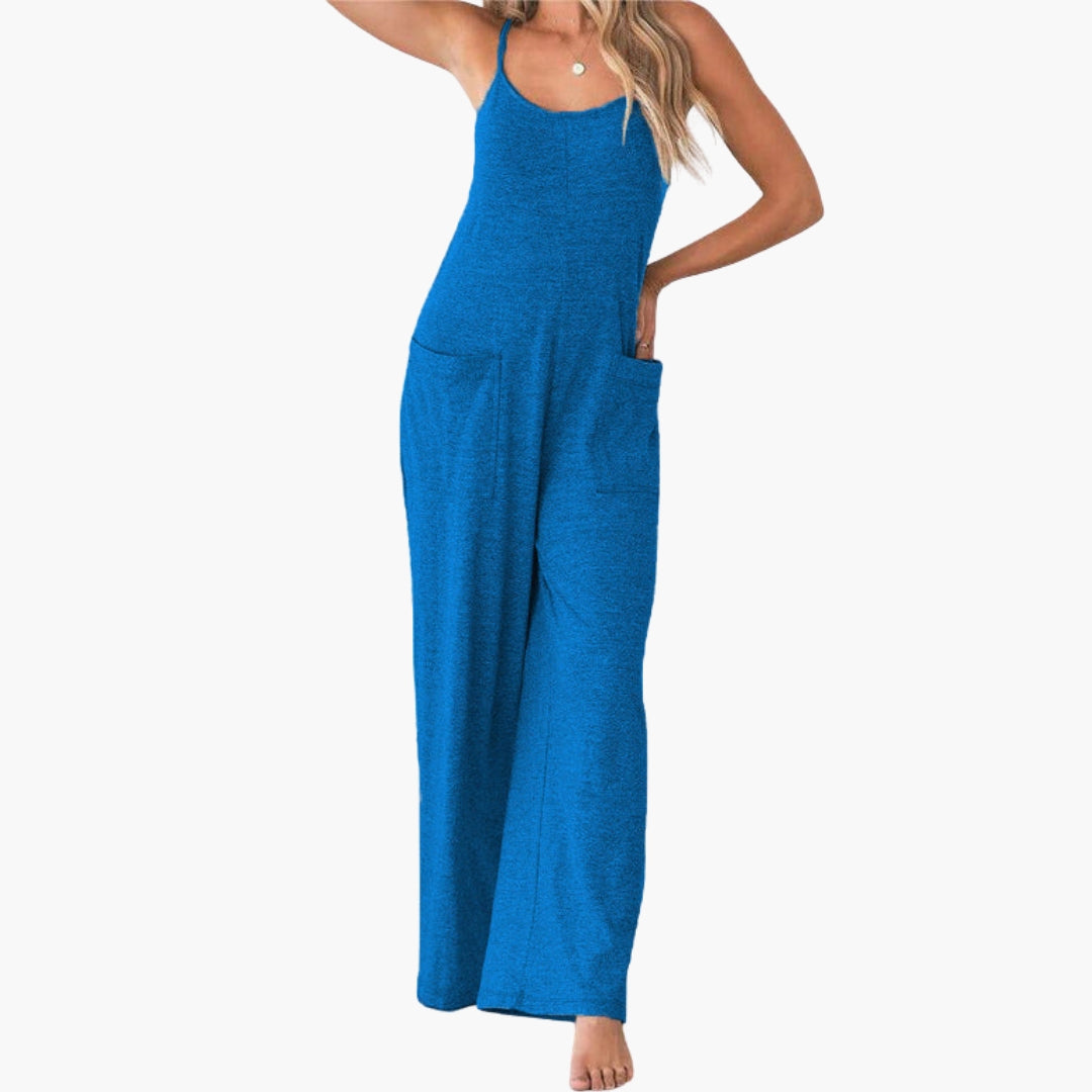 Kinsey | Women’s Spaghetti Strap Pocket Wide-Leg Jumpsuit