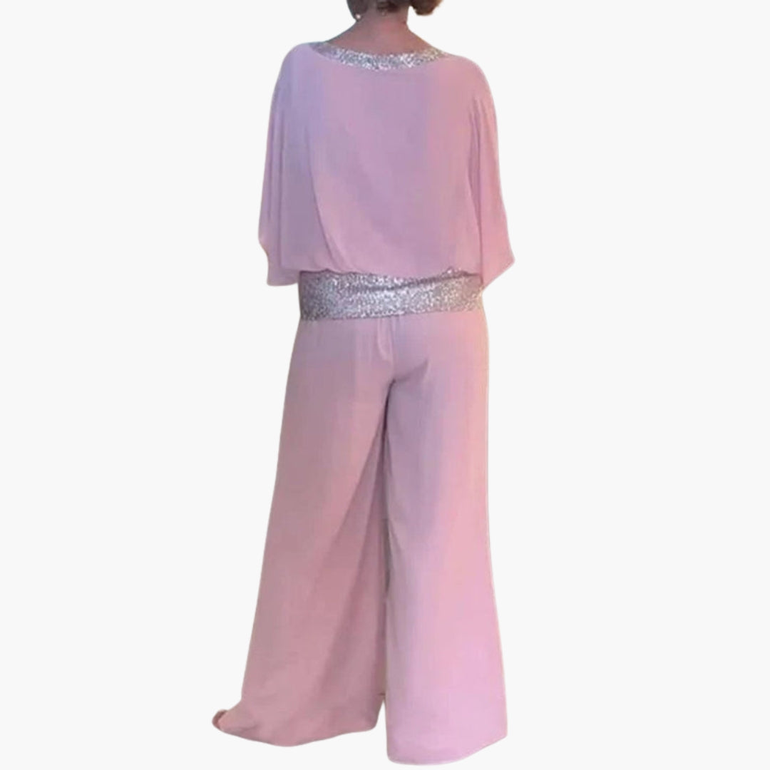Celine | Women’s Layered Overlay Wide-Leg Jumpsuit