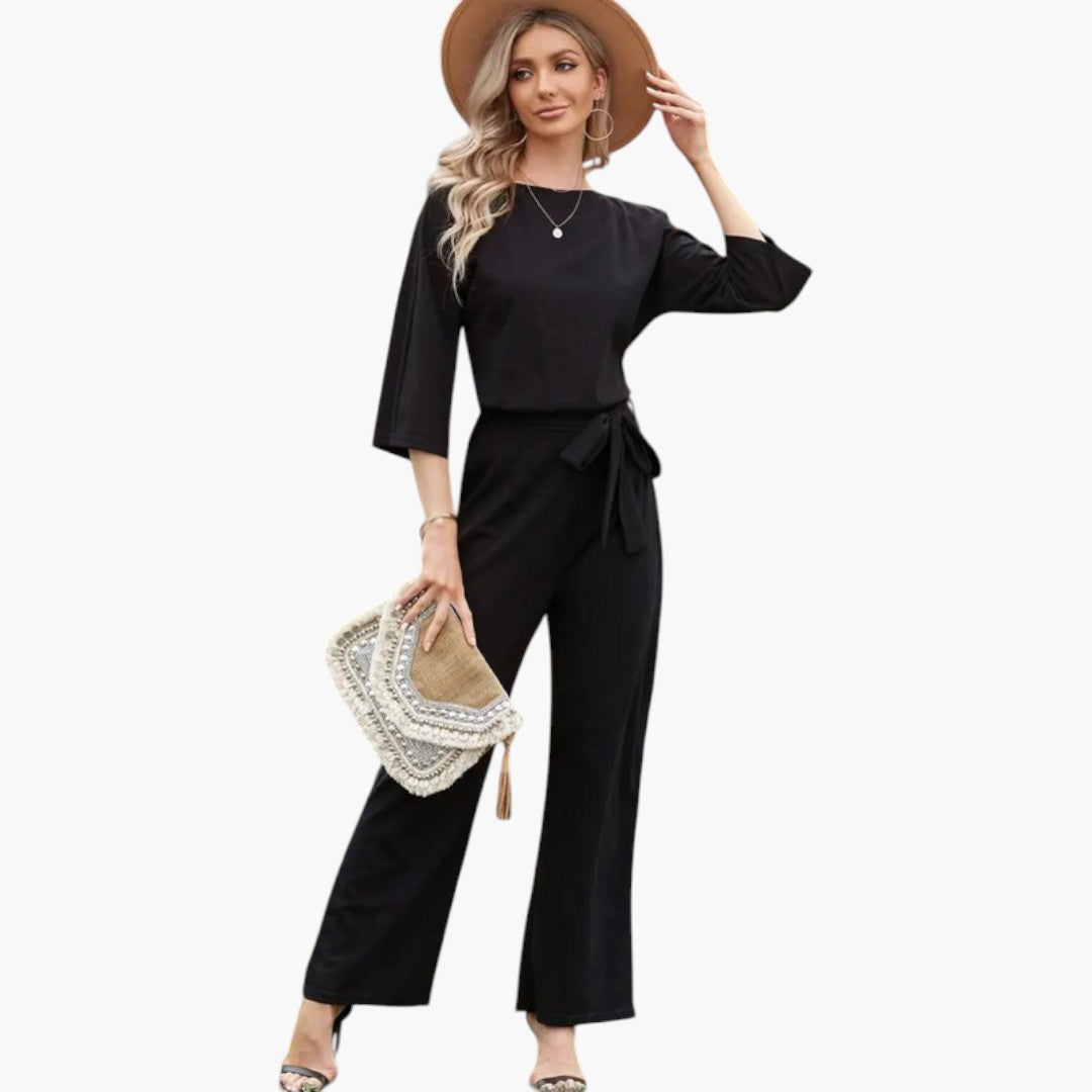 Cassandra | Women’s Waist-Tie Wide-Leg Jumpsuit