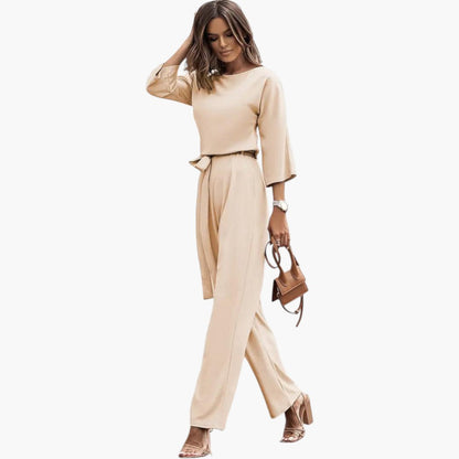 Cassandra | Women’s Waist-Tie Wide-Leg Jumpsuit
