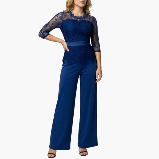 Adalyn | Women’s Lace Sleeve Wide-Leg Jumpsuit