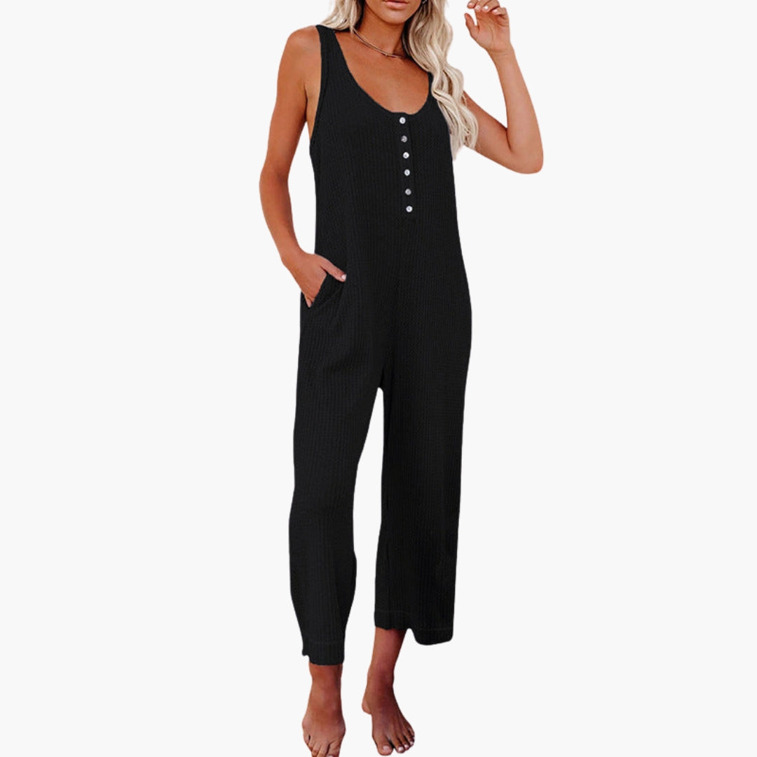 Georgia | Women’s Button Placket Pocket Jumpsuit