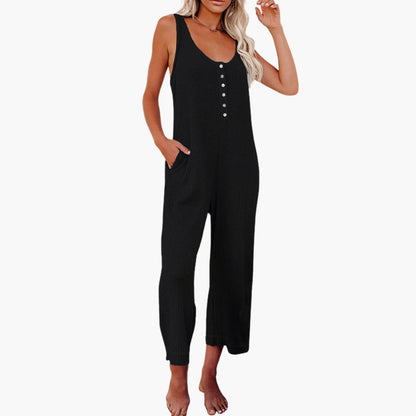 Georgia | Women’s Button Placket Pocket Jumpsuit