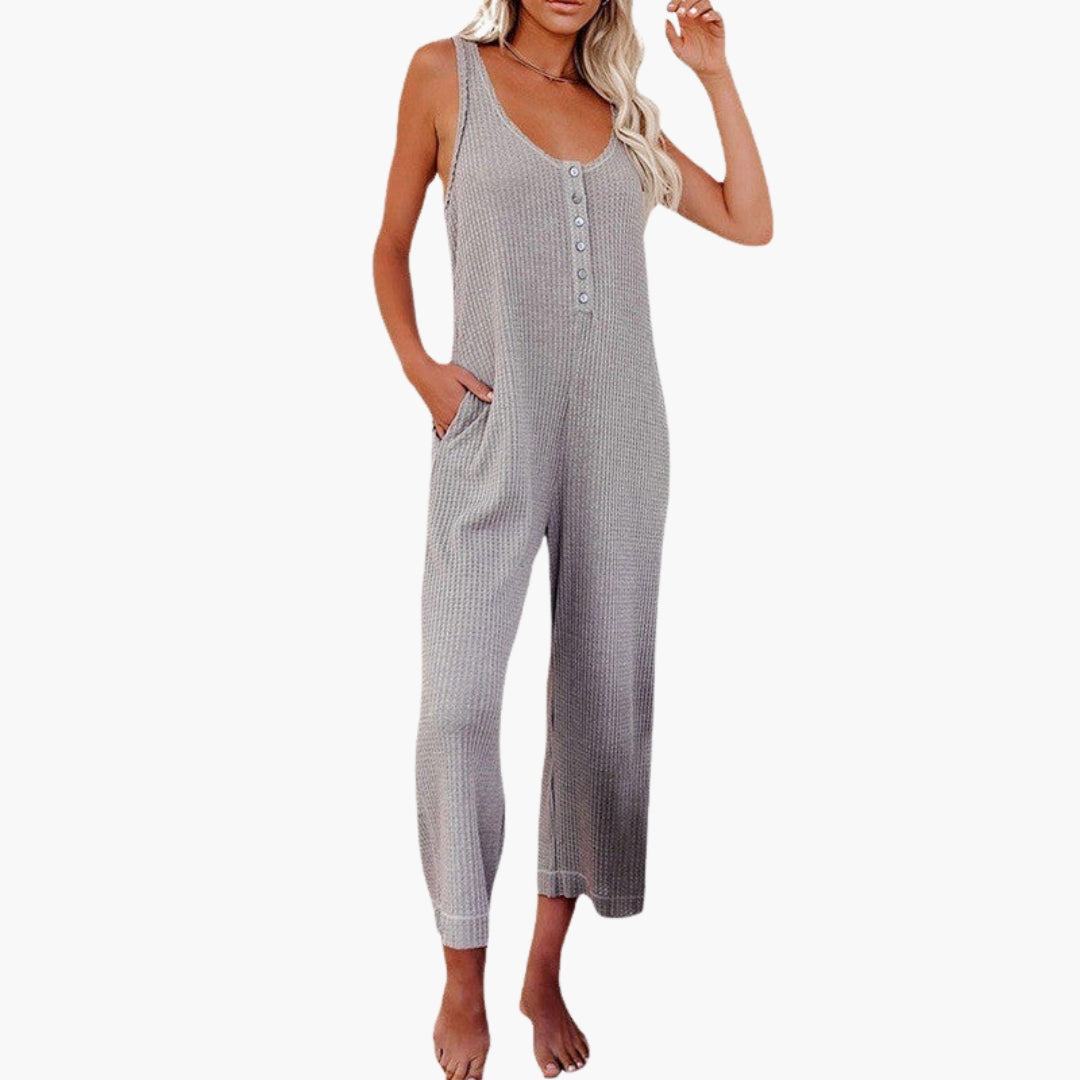 Georgia | Women’s Button Placket Pocket Jumpsuit
