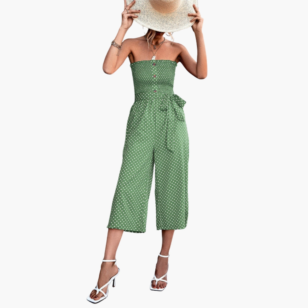 Waverly | Women’s Strapless Bandeau Tie-Waist Wide-Leg Jumpsuit