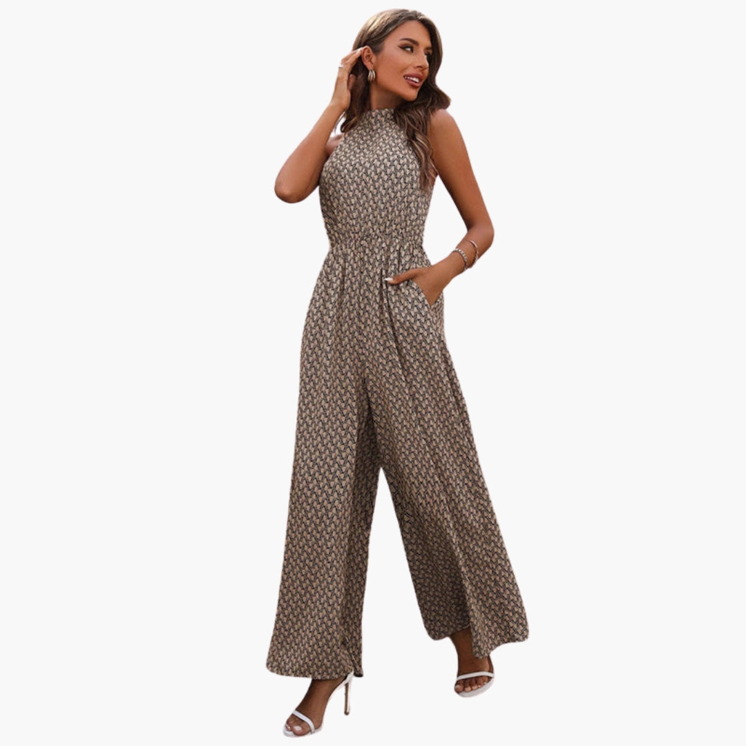 Quinn | Women’s Sleeveless High Neck Wide-Leg Jumpsuit