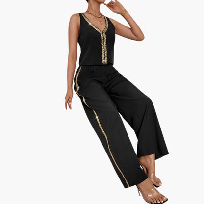 Rowan | Women’s Sleeveless V-Neck Wide-Leg Jumpsuit