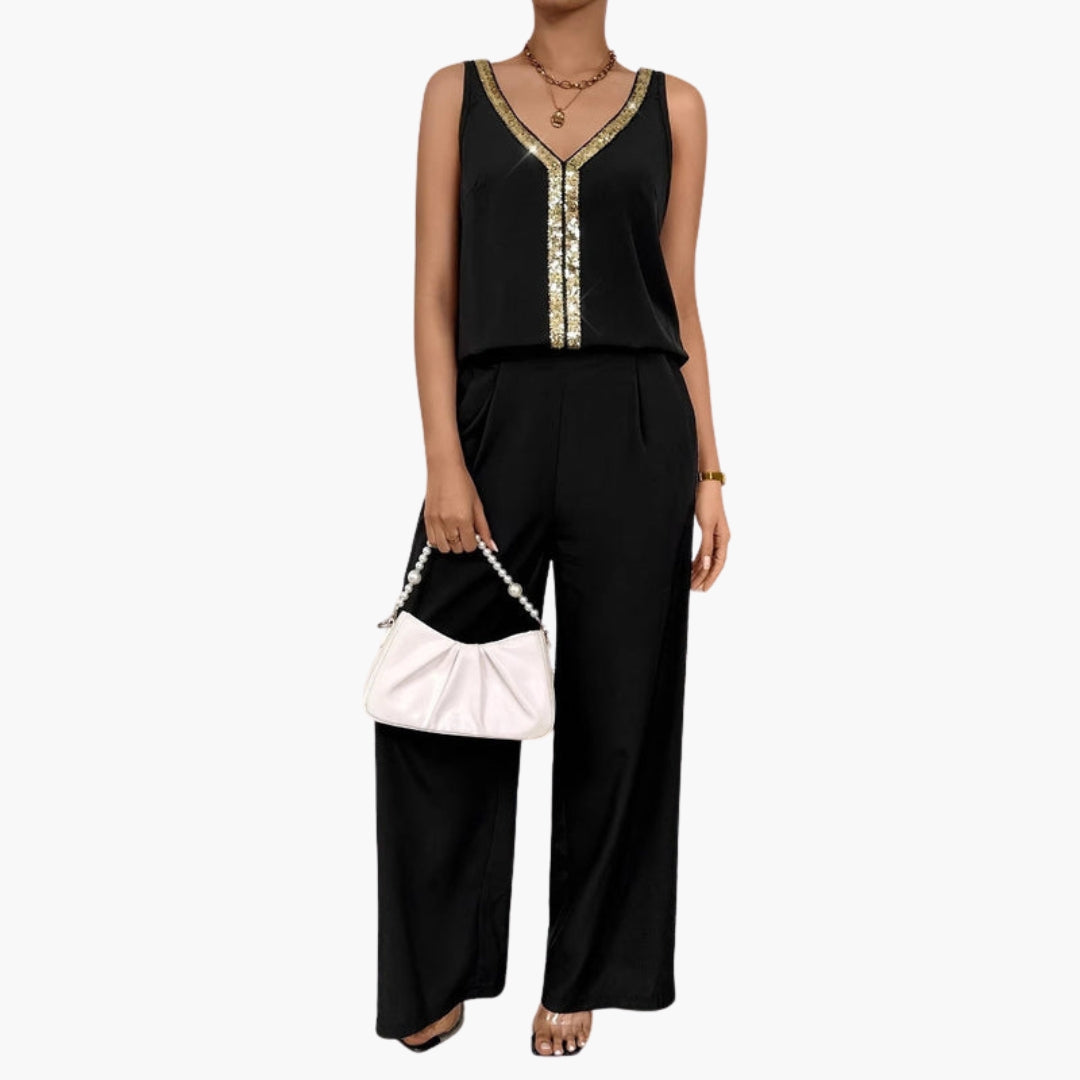 Rowan | Women’s Sleeveless V-Neck Wide-Leg Jumpsuit