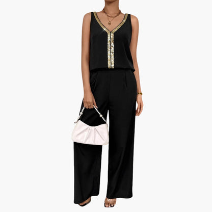 Rowan | Women’s Sleeveless V-Neck Wide-Leg Jumpsuit