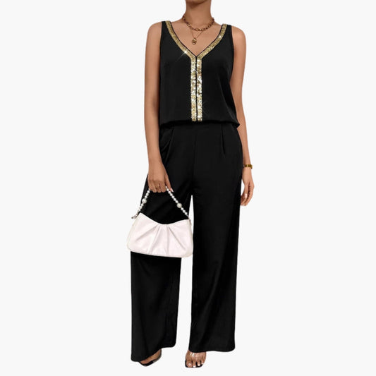Rowan | Women’s Sleeveless V-Neck Wide-Leg Jumpsuit