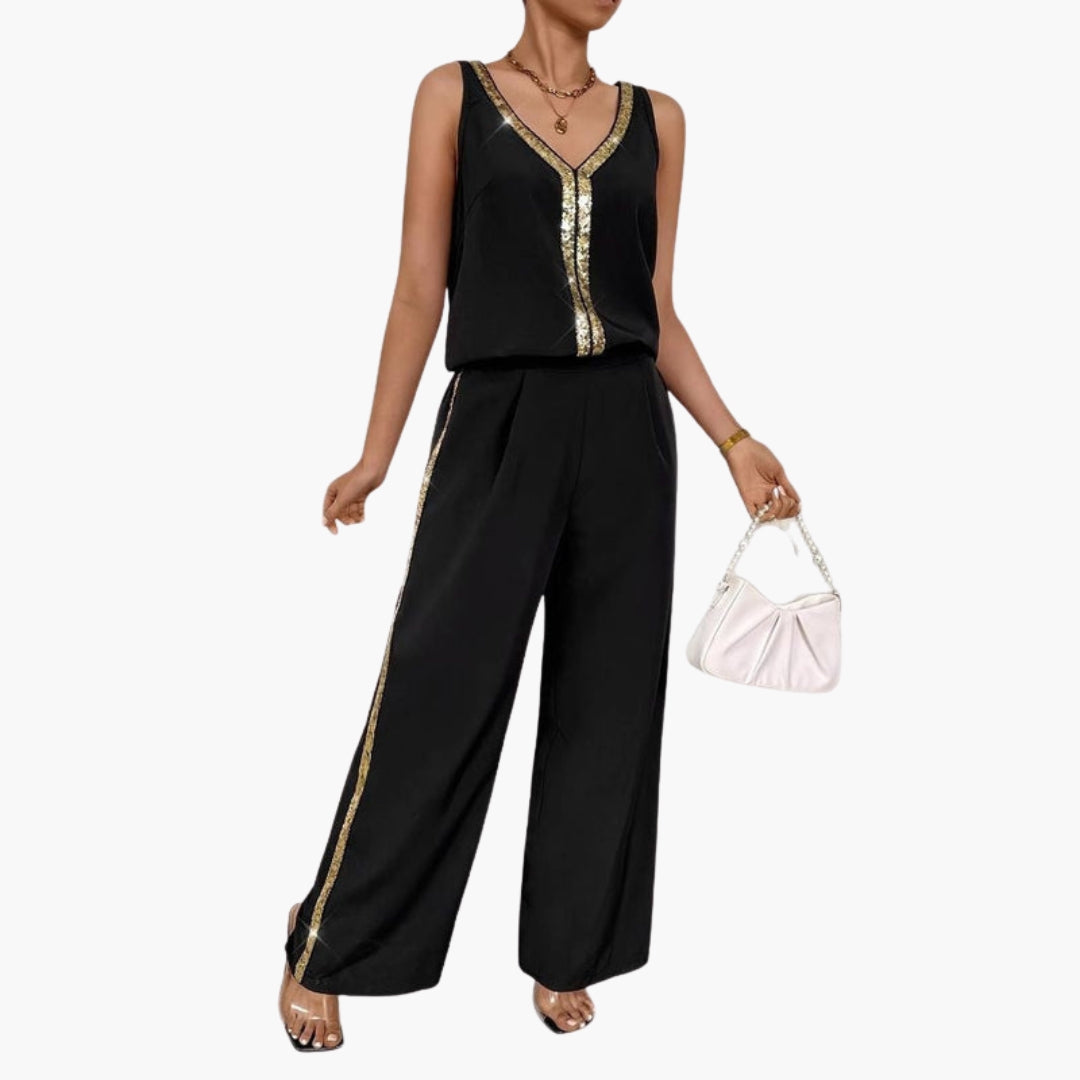 Rowan | Women’s Sleeveless V-Neck Wide-Leg Jumpsuit