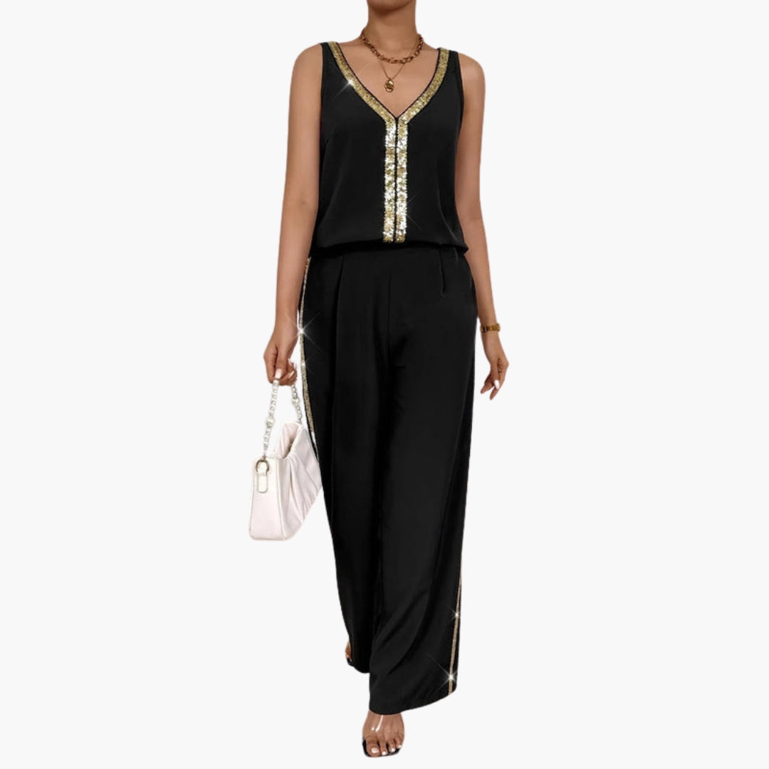 Rowan | Women’s Sleeveless V-Neck Wide-Leg Jumpsuit