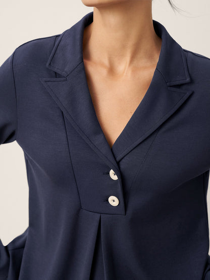 Reese | Women’s Notched Pleat Long Sleeve Top