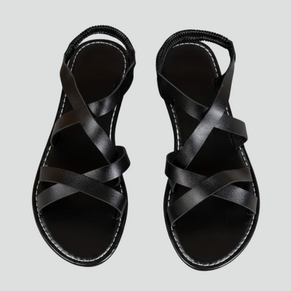 Lyra | Women’s Crisscross Strap Flat Roman Sandals