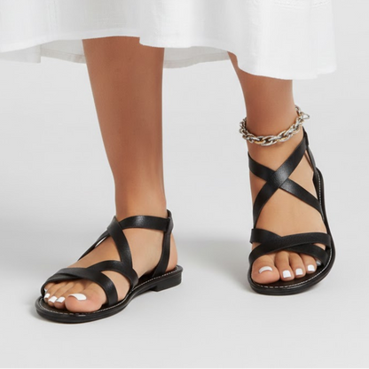 Lyra | Women’s Crisscross Strap Flat Roman Sandals