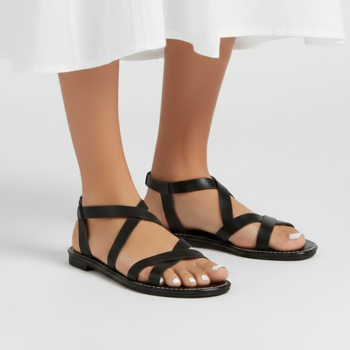 Lyra | Women’s Crisscross Strap Flat Roman Sandals