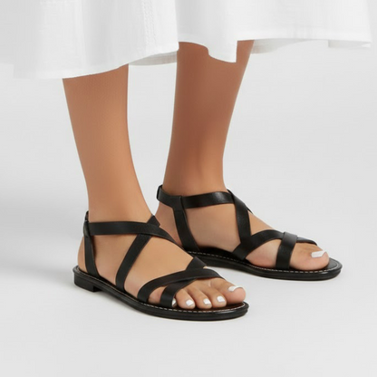 Lyra | Women’s Crisscross Strap Flat Roman Sandals