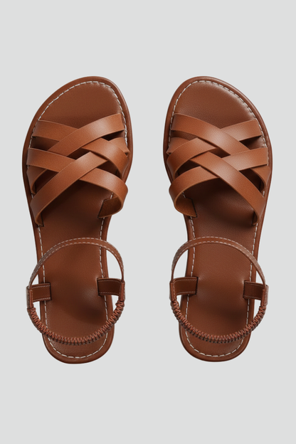 Aubrey | Women’s Braided Crisscross Ankle Strap Sandals