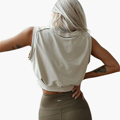 Avery | Women’s Round Neck Sleeveless Crop Top