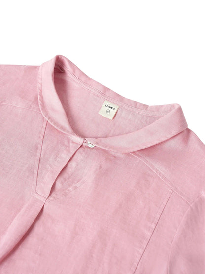 Roxanne | Women’s Linen Shawl V-Neck Half Sleeve Top