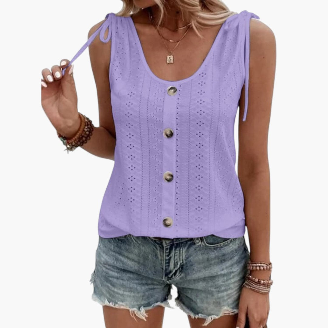 Emerson | Women’s Sleeveless Button Front Top
