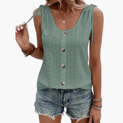 Emerson | Women’s Sleeveless Button Front Top