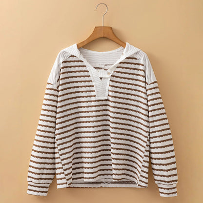 Elowyn | Women’s Striped V-Neck Knit Sweater