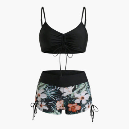 Elodie | Women’s Floral Two-Piece Swimsuit with High-Waisted Shorts