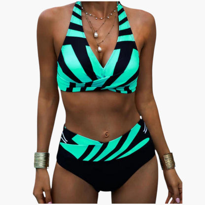Zariah | Women’s Halter Neck Two-Piece Swimsuit with Adjustable Straps