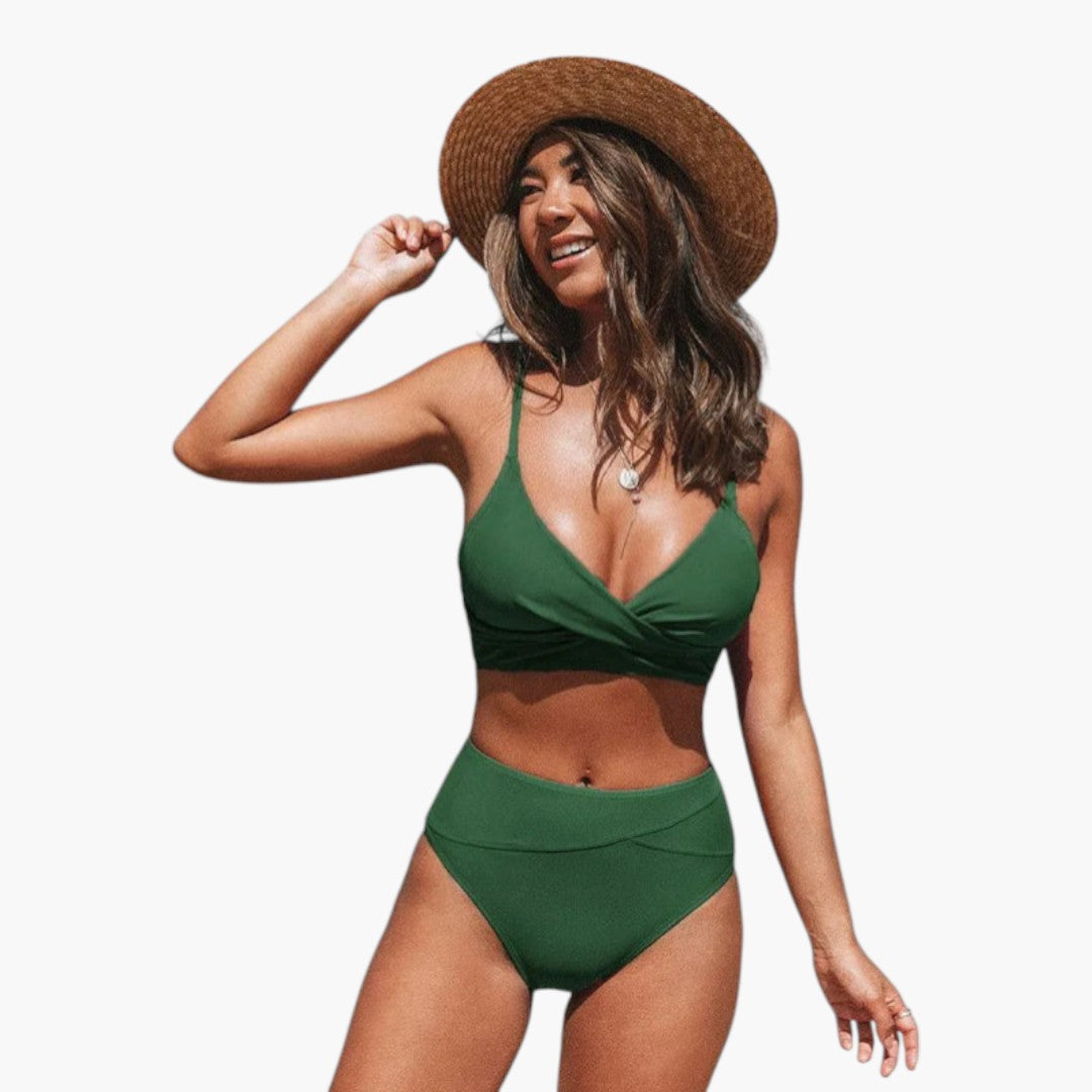 Calista | Women’s Two-Piece Swimsuit Set with V-Neck Top