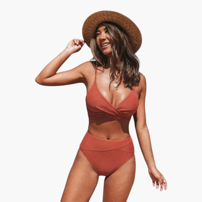 Calista | Women’s Two-Piece Swimsuit Set with V-Neck Top