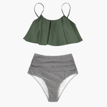 Elowen | Women’s Two-Piece Swimsuit Set with Ruffled Top