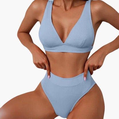 Tinsley | Women’s Ribbed Two-Piece Swimsuit with Wide Straps