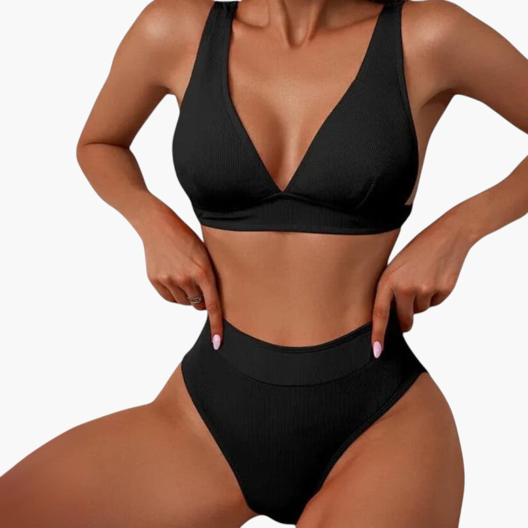 Tinsley | Women’s Ribbed Two-Piece Swimsuit with Wide Straps