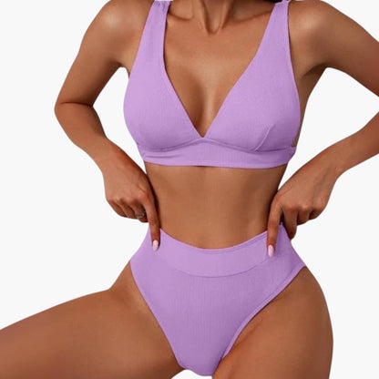 Tinsley | Women’s Ribbed Two-Piece Swimsuit with Wide Straps
