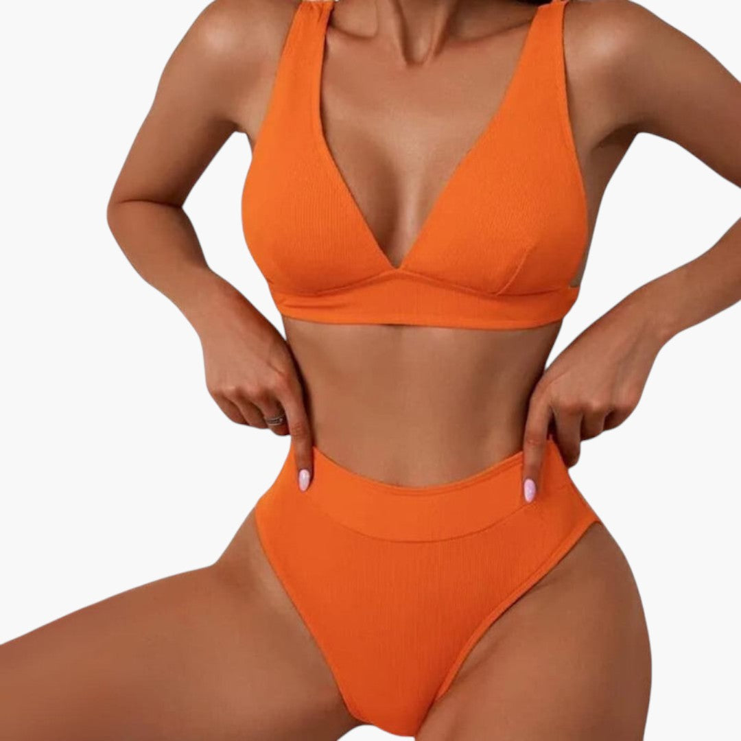 Tinsley | Women’s Ribbed Two-Piece Swimsuit with Wide Straps