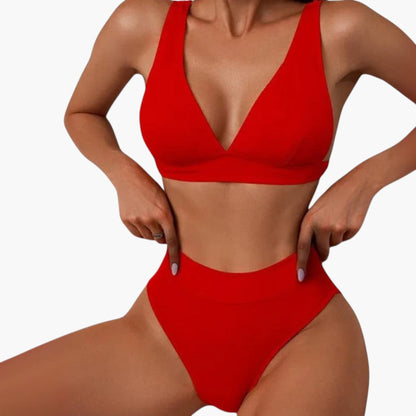 Tinsley | Women’s Ribbed Two-Piece Swimsuit with Wide Straps