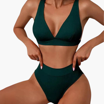 Tinsley | Women’s Ribbed Two-Piece Swimsuit with Wide Straps
