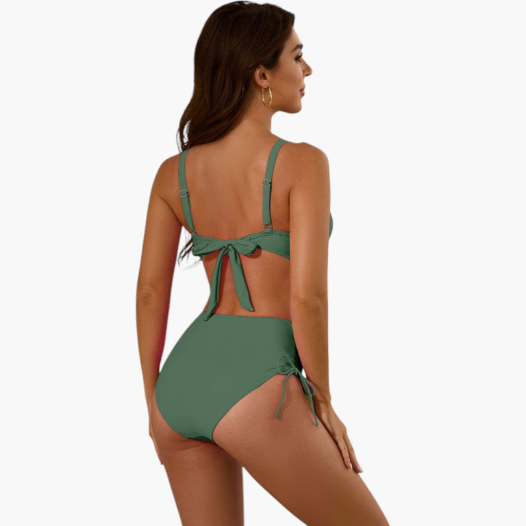 Daphne | Women’s Two-Piece Swimsuit Set with Split Strap Top
