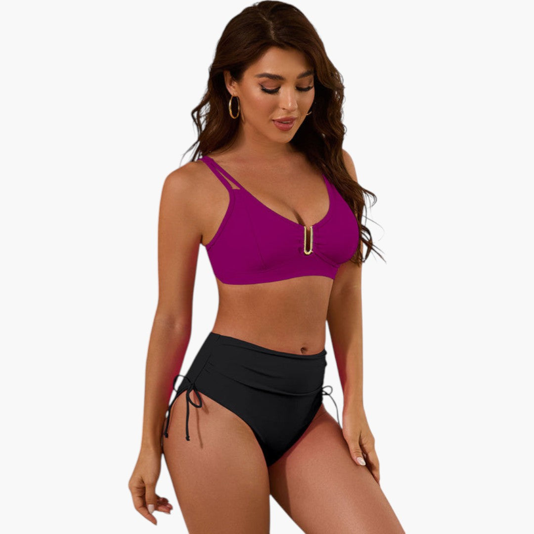 Daphne | Women’s Two-Piece Swimsuit Set with Split Strap Top