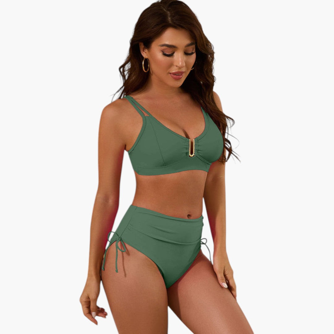 Daphne | Women’s Two-Piece Swimsuit Set with Split Strap Top