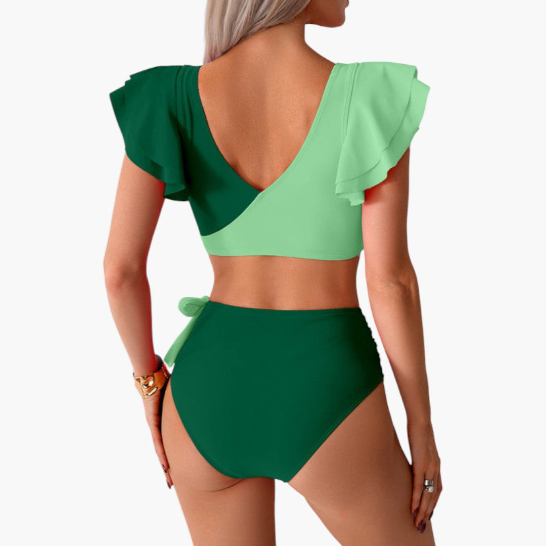 Aviana | Women’s Two-Piece Swimsuit Set with Ruffled Sleeves