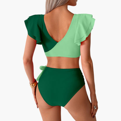 Aviana | Women’s Two-Piece Swimsuit Set with Ruffled Sleeves