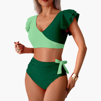 Aviana | Women’s Two-Piece Swimsuit Set with Ruffled Sleeves